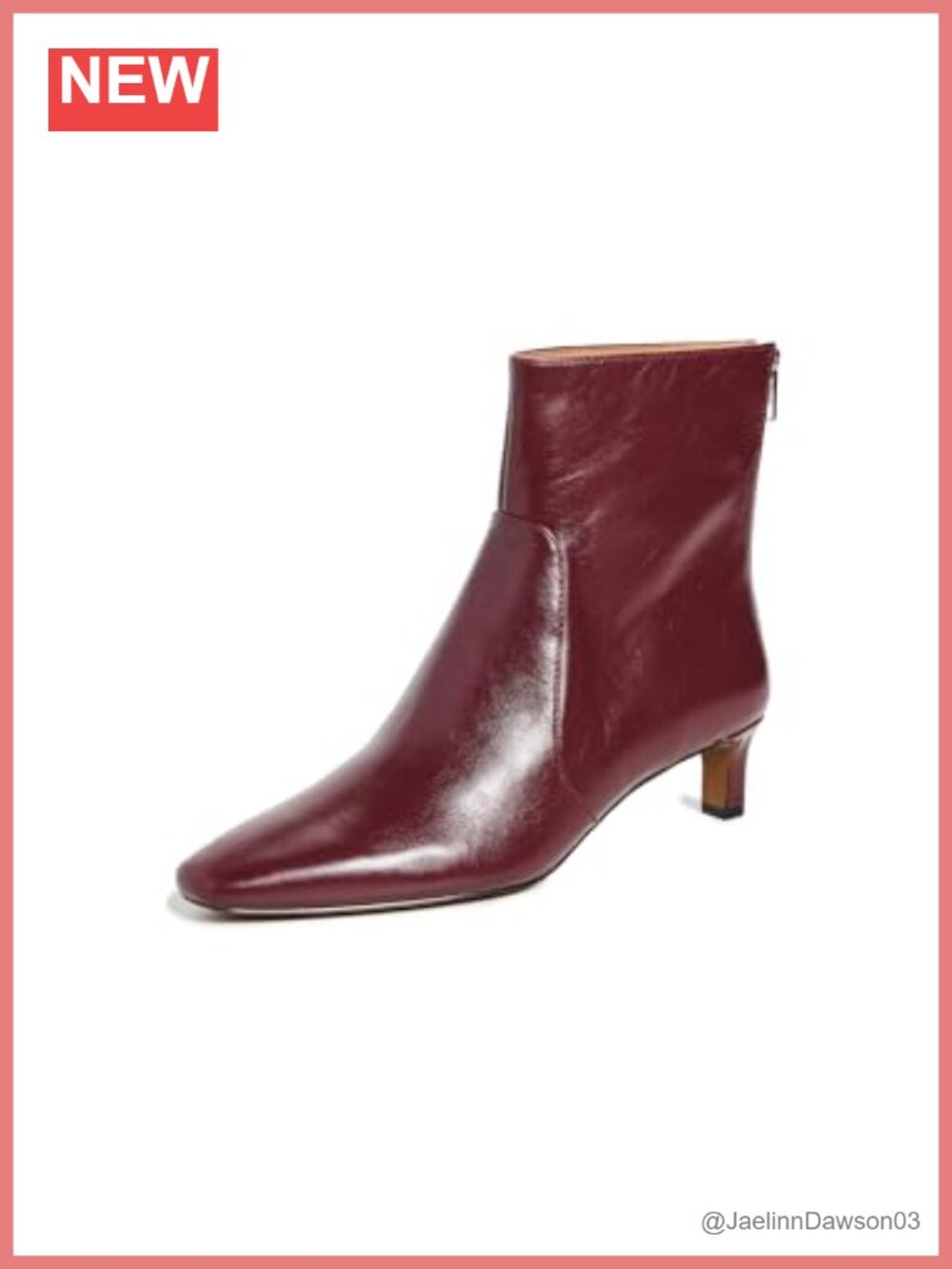 Madewell Dimes Kitten Heel Bootie Ankle Boots Women Sz 7 Zip Leather